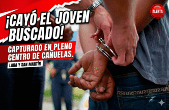 Detención de delincuente buscado en el centro de Cañuelas, esquina Lara y San Martín.