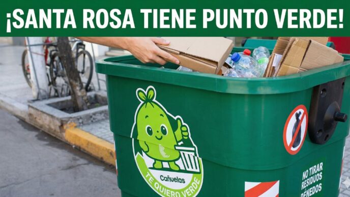 Nuevo Punto Verde en Santa Rosa Cañuelas para reciclaje de cartón y botellas plásticas.