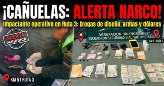 Operativo de Gendarmería en Cañuelas Ruta 3 incauta drogas sintéticas tussi éxtasis y arma de fuego Bersa