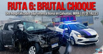 Accidente fatal en Ruta 6 Cañuelas hoy: choque entre camioneta Ford Ranger y camión bajo la lluvia.