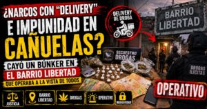 Drogas incautadas y operativo policial durante el allanamiento a un búnker narco en Cañuelas.
