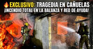 Bomberos de Cañuelas combaten un voraz incendio que consume una vivienda en el barrio La Balanza a plena noche.