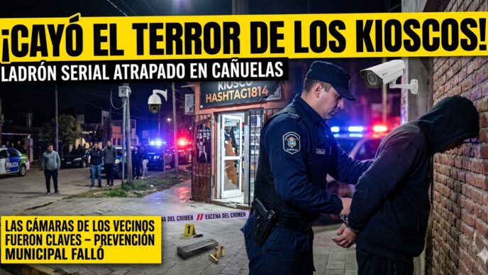 Inseguridad en Cañuelas: Policía detiene al delincuente conocido como el terror de los kioscos gracias a las cámaras de seguridad de los vecinos.