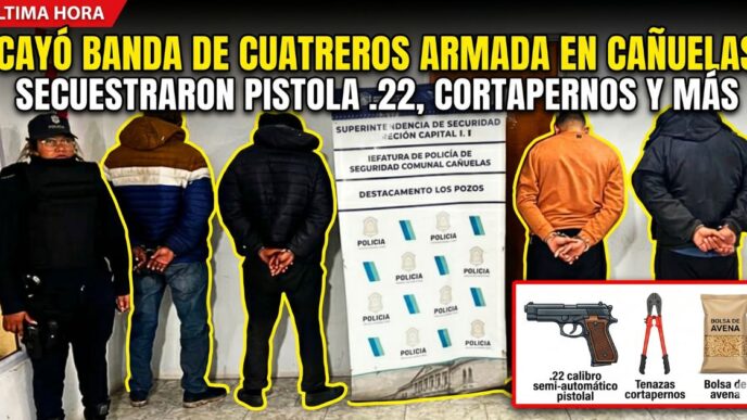 Banda de cuatreros armados detenidos en Cañuelas. Inseguridad rural, zona liberada y secuestro de armas en Ruta 3.